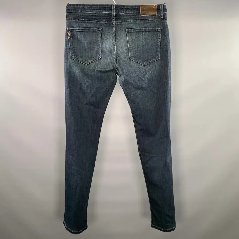 PAIGE Size 32 Blue Indigo Contrast Stitch Denim Low Rise Jeans